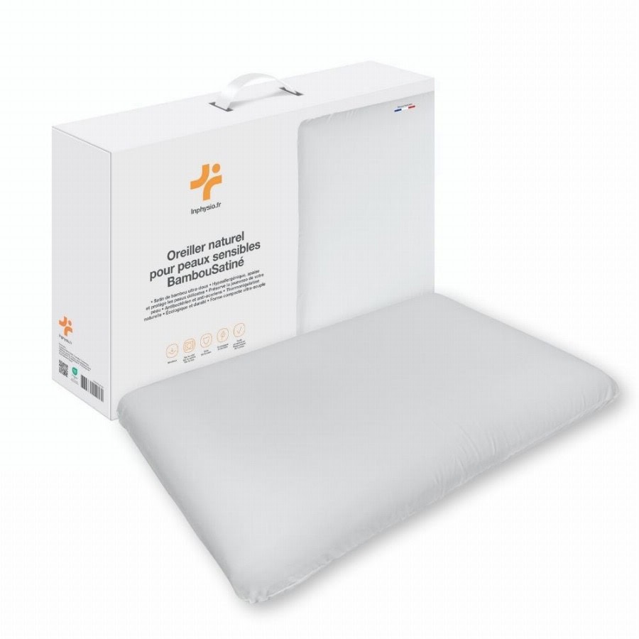 INPHYSIO Nekkussen van traagschuim voor gevoelige huid Bambousatiné 1