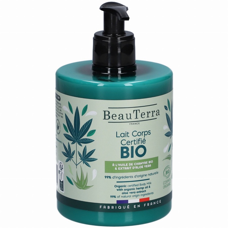 Beauterra Biologisch gecertificeerde bodylotion met hennepolie & aloëverasap 500 Melk