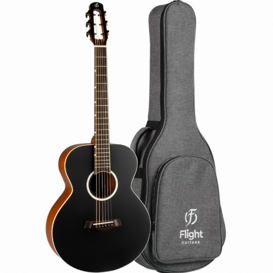 Flight Pixi Black akoestische westerngitaar met gigbag