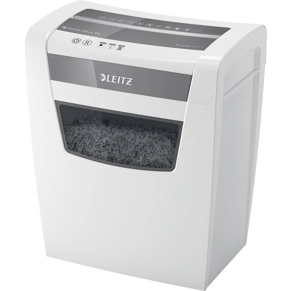 Leitz IQ Home Office P4 Papierversnipperaar 10 vellen Cross cut 4 x 28 mm P-4 23 l Ook geschikt voor Nietjes, Paperclips