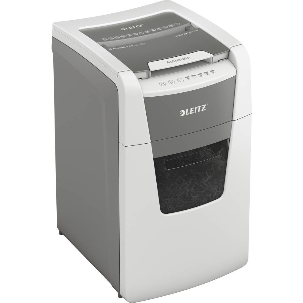 Leitz IQ Autofeed Office 150 P4 Papierversnipperaar 150 vellen Cross cut 4 x 30 mm P-4 44 l Ook geschikt voor Paperclips, Nietjes, Creditcards