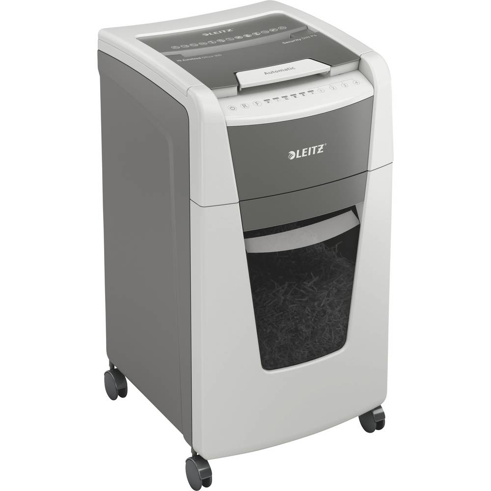 Leitz IQ Autofeed Office 300 P4 Papierversnipperaar 300 vellen Cross cut 4 x 30 mm P-4 60 l Ook geschikt voor Paperclips, Nietjes, Creditcards
