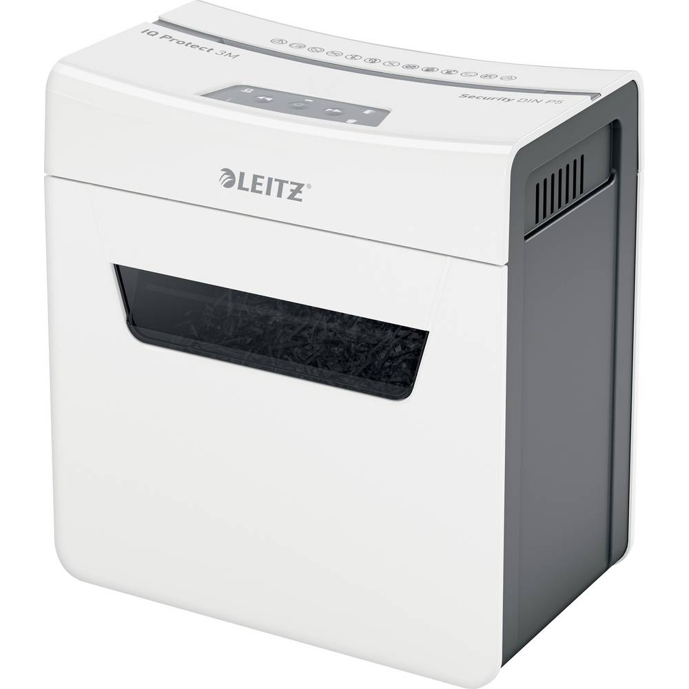 Leitz IQ 3M Protect Premium P5 Papierversnipperaar 3 vellen Micro cut 2 x 15 mm P-5 10 l Ook geschikt voor Nietjes, Paperclips