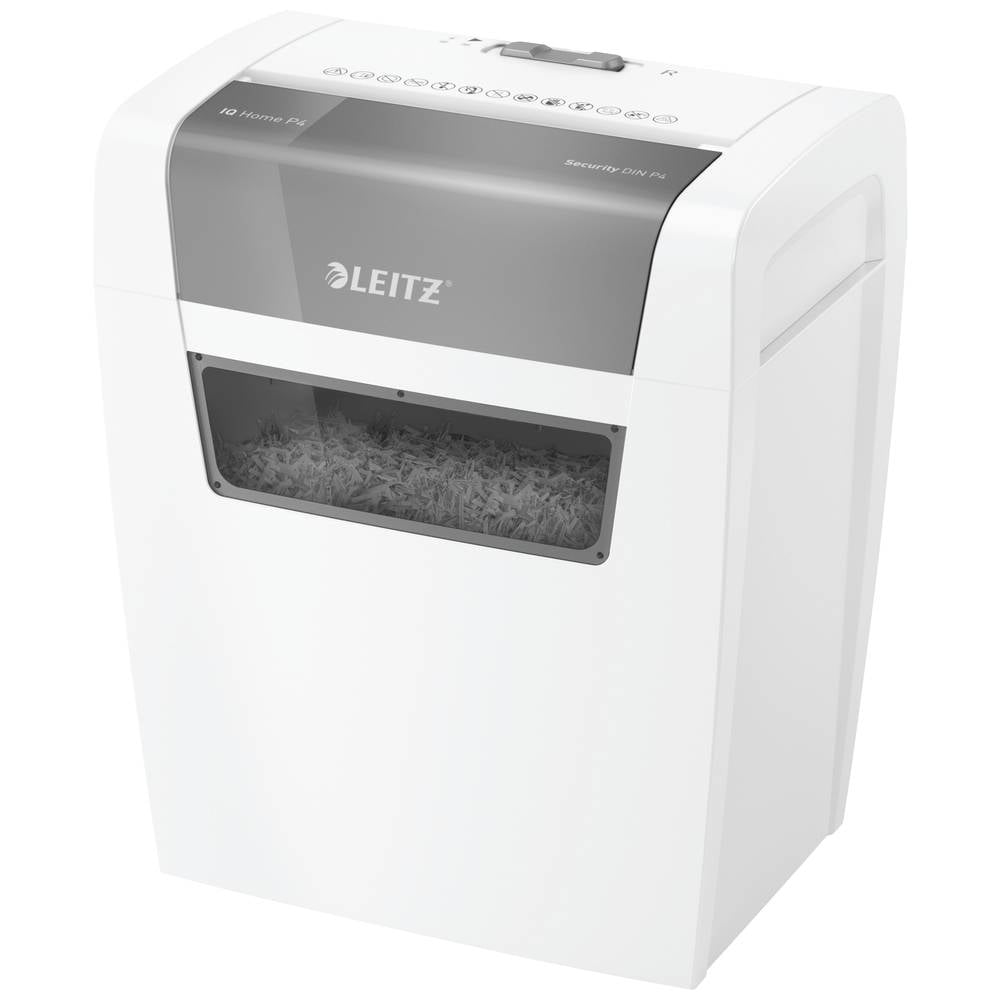 Leitz IQ Home P4 Papierversnipperaar 6 vellen Cross cut 4 x 28 mm P-4 15 l Ook geschikt voor Paperclips, Nietjes