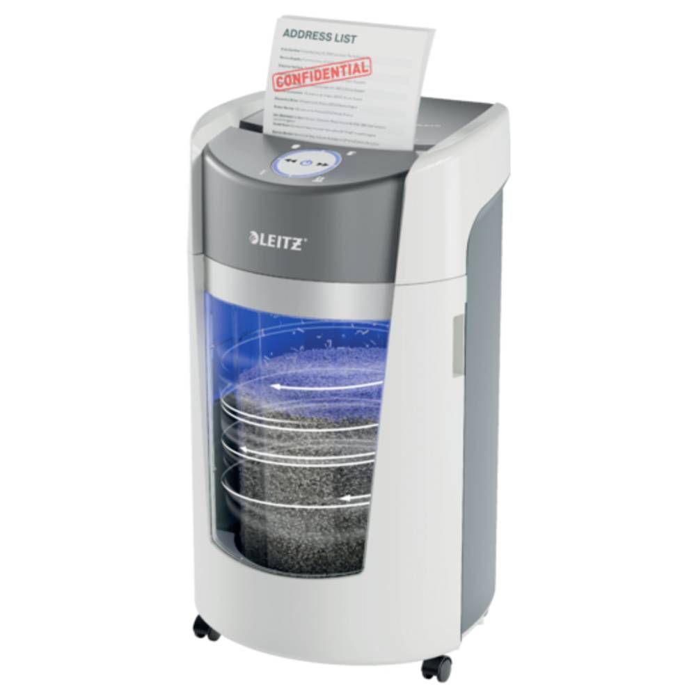 Leitz IQ OptiMax Office P5 Papierversnipperaar 10 vellen Micro cut 2 x 15 mm P-5 35 l Ook geschikt voor Paperclips, Nietjes