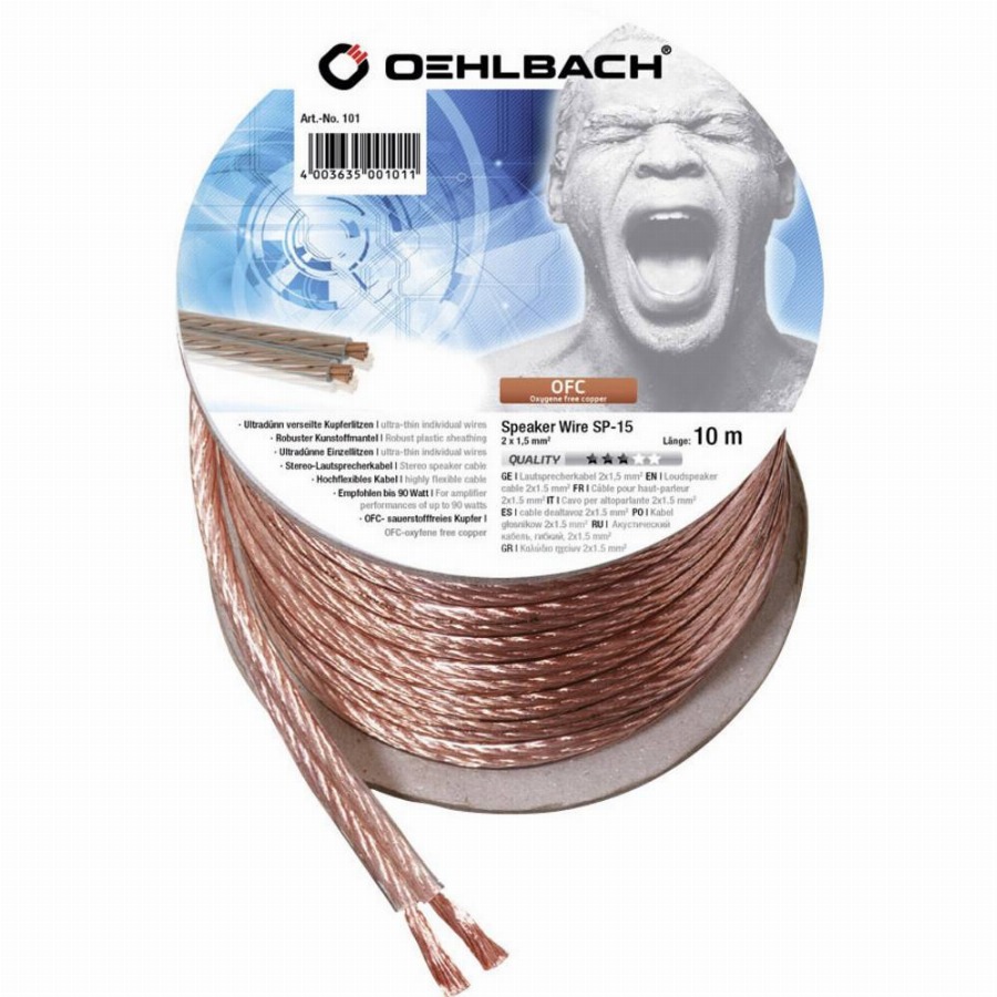 Oehlbach Luidsprekerkabel (2 x 1,5 mm) 10 meter