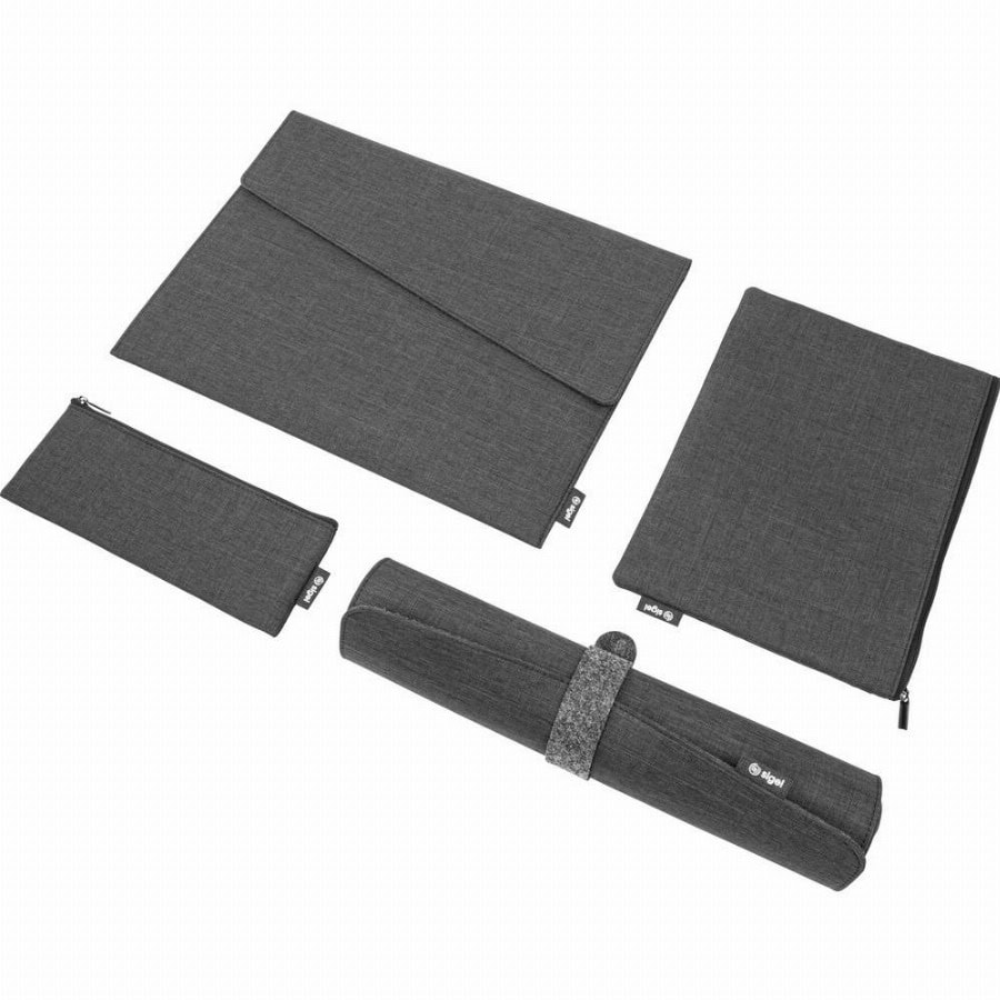 Sigel Bundle Notebook Case M Organizer Set Desk Mat Tas voor accessoires Geschikt voor max. (laptop): 35,6 cm (14) Donkergrijs