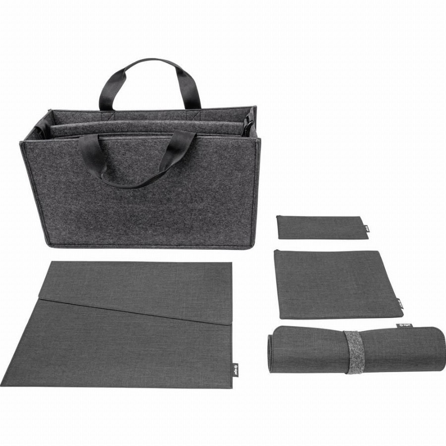 Sigel Bundle Desk Sharing Bag L Notebook Case M Organizer Set Desk Mat Tas voor accessoires Geschikt voor max. (laptop): 39,6 cm (15,6) Donkergrijs