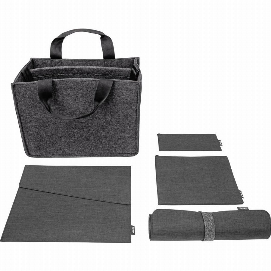 Sigel Bundle Desk Sharing Bag M Notebook Case S Organizer Set Desk Mat Tas voor accessoires Geschikt voor max. (laptop): 35,6 cm (14) Donkergrijs