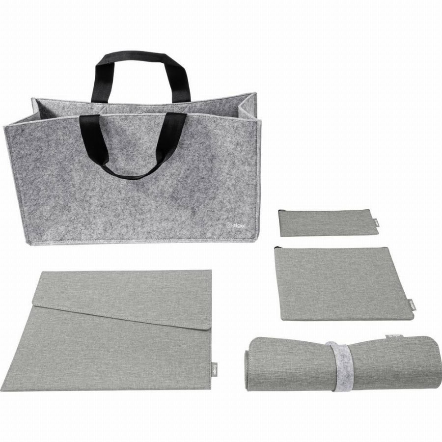 Sigel Bundle Desk Sharing Bag L Notebook Case Organizer Set Desk Mat Tas voor accessoires Geschikt voor max. (laptop): 39,6 cm (15,6) Lichtgrijs