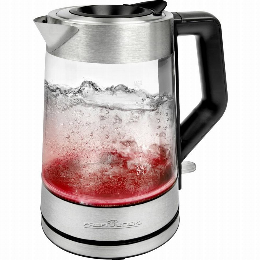 Profi Cook WKS 1190 Waterkoker Aantal/Volume: 1.7 l Glas, RVS