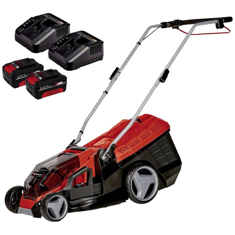Einhell Power X-Change GE-CM 36/36 Li (2x 4,0Ah) Accu-grasmaaier Accu Incl. 2 opladers, Incl. 2 accus 2 x 18 V Snijbreedte max. 36 cm Geschikt voor 400 m²