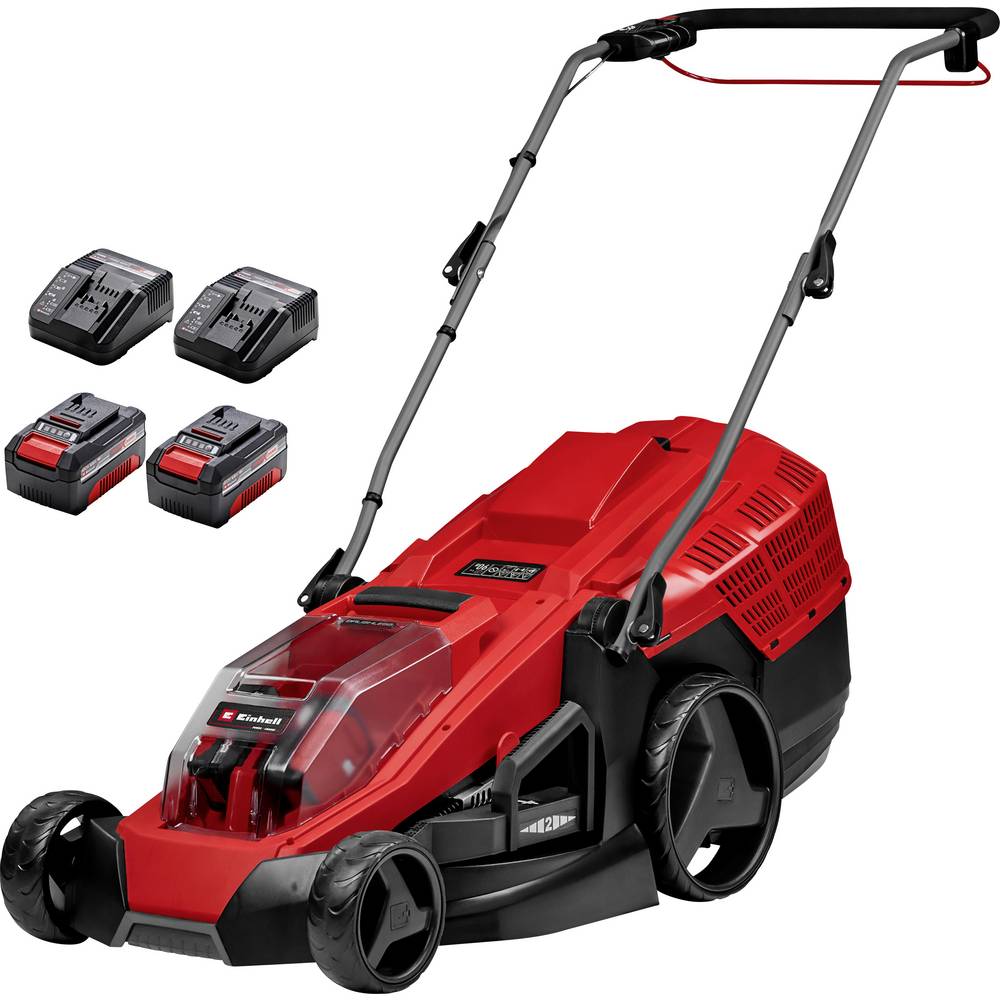Einhell Power X-Change GE-CM 36/43 Li M (2×4,0Ah) Accu-grasmaaier Accu Incl. accu, Incl. oplader, T-greep, Mulchfunctie, In hoogte verstelbare greep met