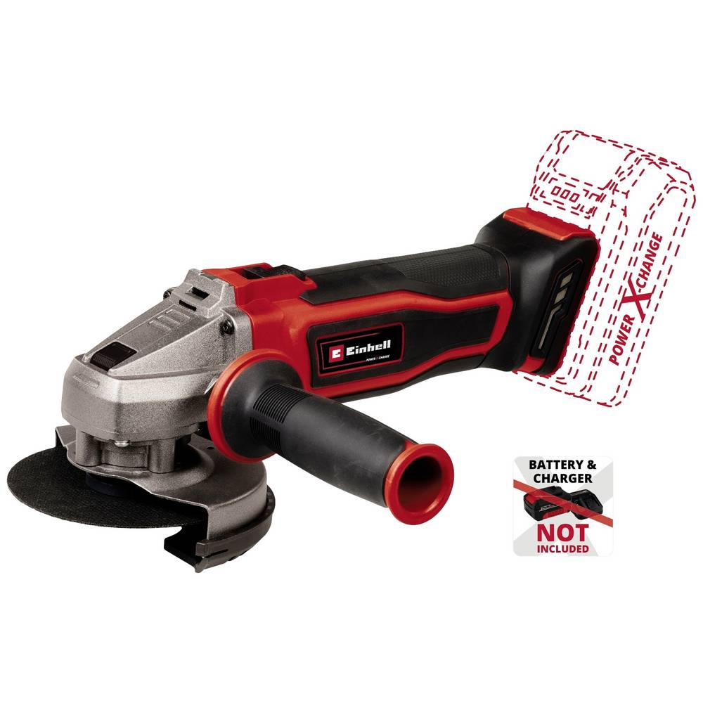 Einhell Power X-Change TE-AG 18/115 Q Li Solo 4431165 Haakse accuslijper 115 mm Zonder accu, Zonder lader, Incl. snelspanmoer 18 V