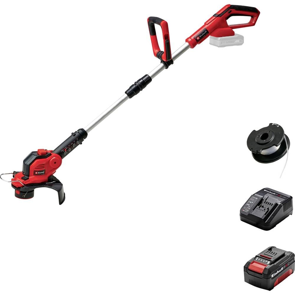 Einhell GE-CT 18/28 Li Set Accu-grastrimmer Accu Incl. accu, Instelbare trekstang, Incl. oplader, Met accessoires, Softgriff 18 V 4.0 Ah Snijbreedte max.: 28 cm