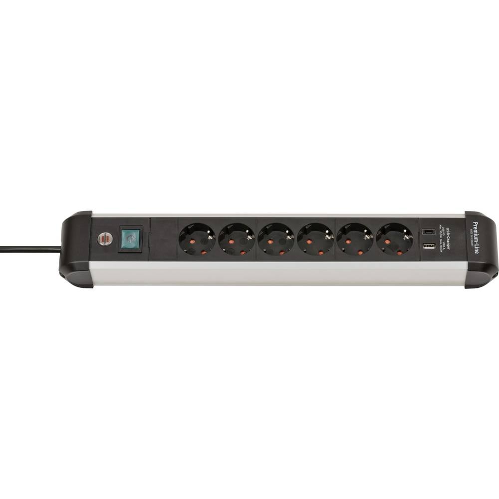 Brennenstuhl 1391030611 Stekkerdoos met schakelaar Zilver, Zwart Randaarde stekker 1 stuk(s)