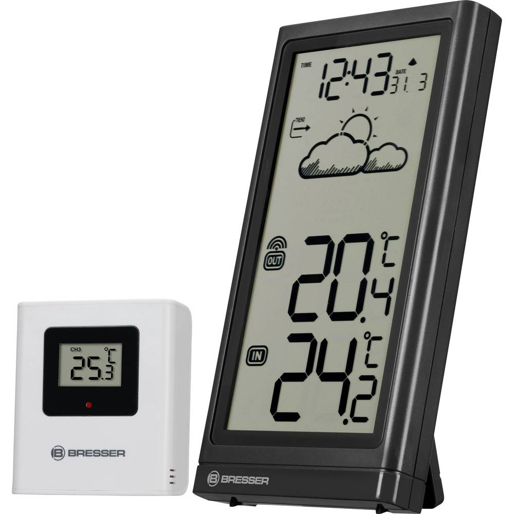 Bresser Optik Meteo Temp 7004200 Draadloos weerstation Verwachting voor 12 tot 24 uur Aantal sensoren max.: 1 stuk(s)