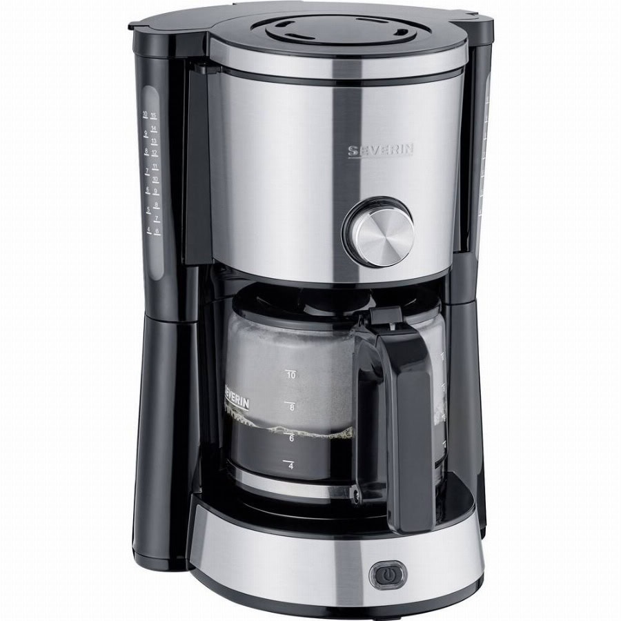 Severin KA 4825 TYPE SWITCH Koffiezetapparaat RVS, Zwart Capaciteit koppen: 10 Glazen kan