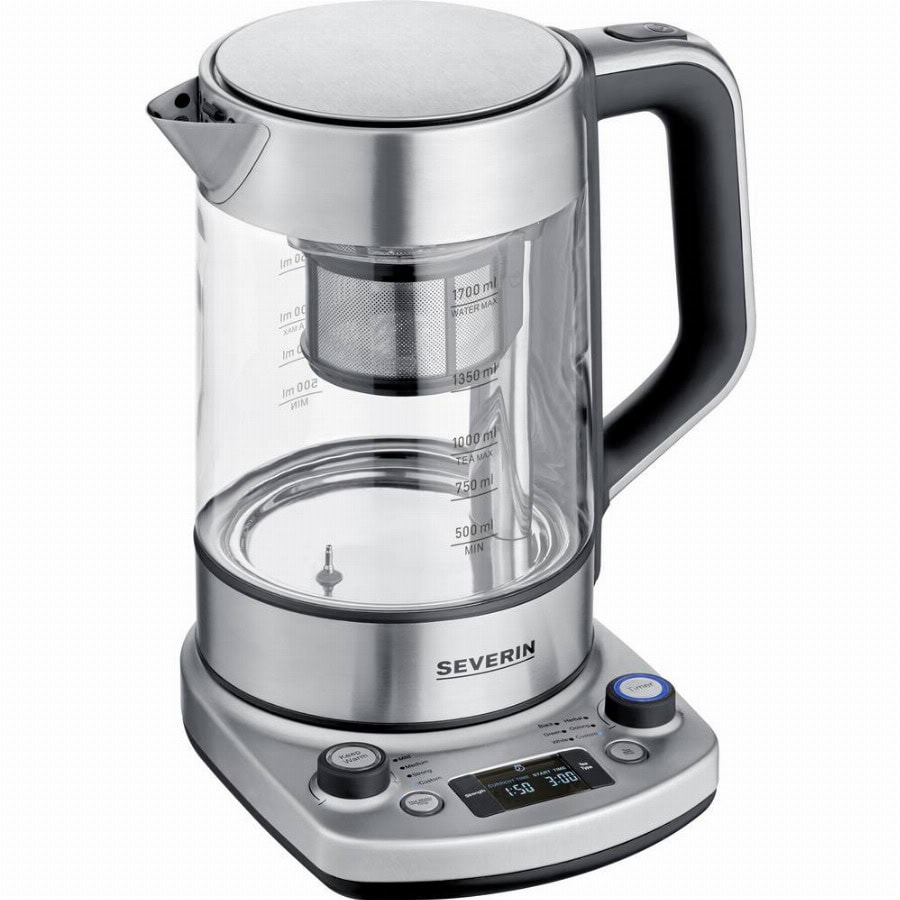 Severin 3422 Waterkoker Snoerloos, Oververhittingsbeveiliging Aantal/Volume: 1.7 l RVS (geborsteld)
