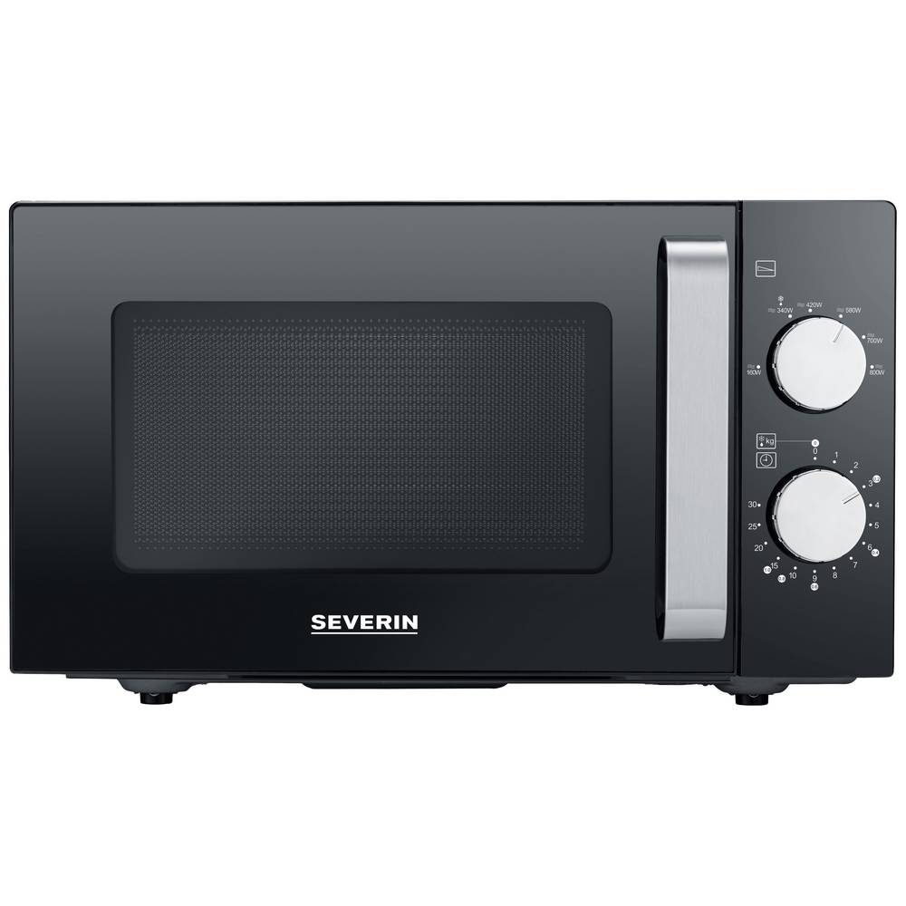 Severin MW 7761 Magnetron Zwart, RVS 800 W