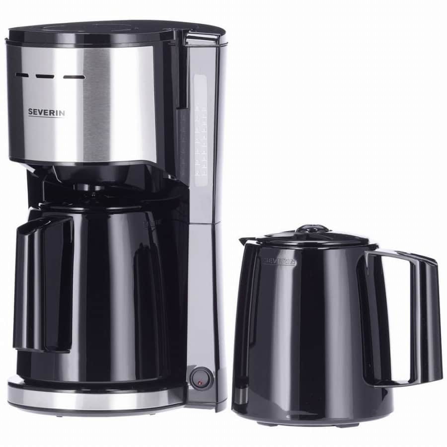 Severin KA 9308 Koffiezetapparaat RVS (geborsteld), Zwart Capaciteit koppen: 8 Met thermoskan