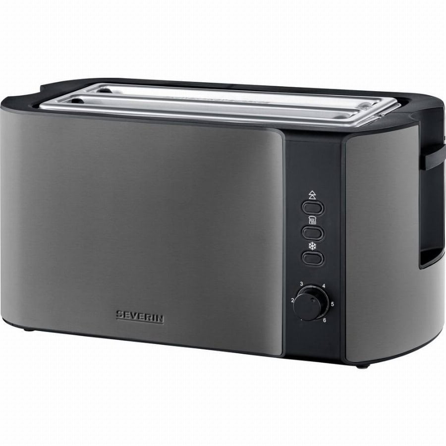 Severin 9341 Broodrooster met lange sleuf Zwart, RVS