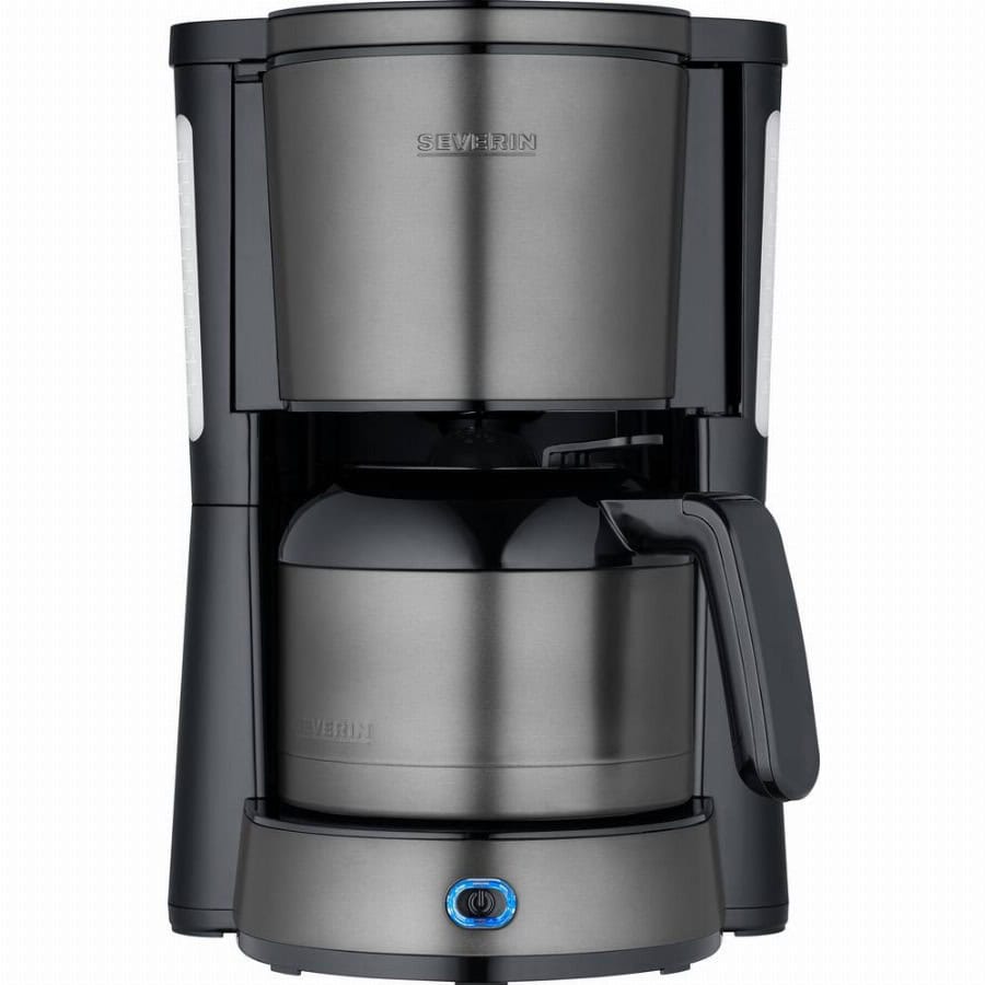 Severin 9343 Koffiezetapparaat Staal, Zwart Capaciteit koppen: 8 Timerfunctie, Met filterkoffie-functie