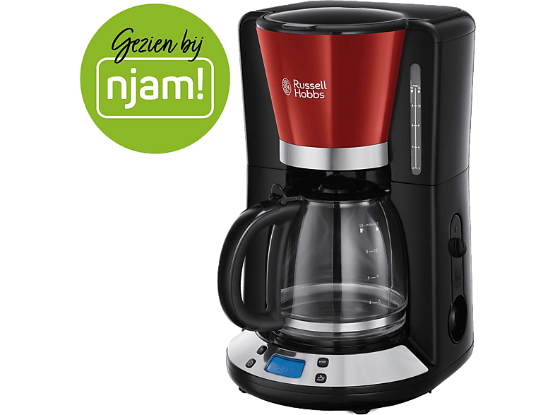 Russell Hobbs Colours+ Flame (24031-56) – Koffiezetapparaat Met Glas 125 L 40 Min Rood