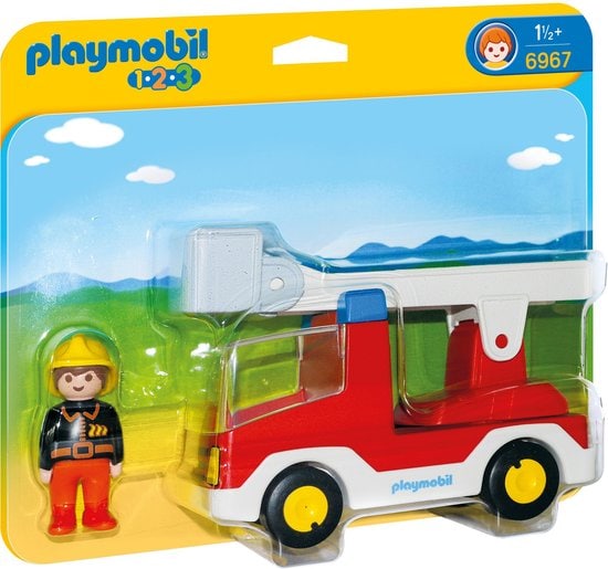 Playmobil 1.2.3 Brandweerwagen met Ladder