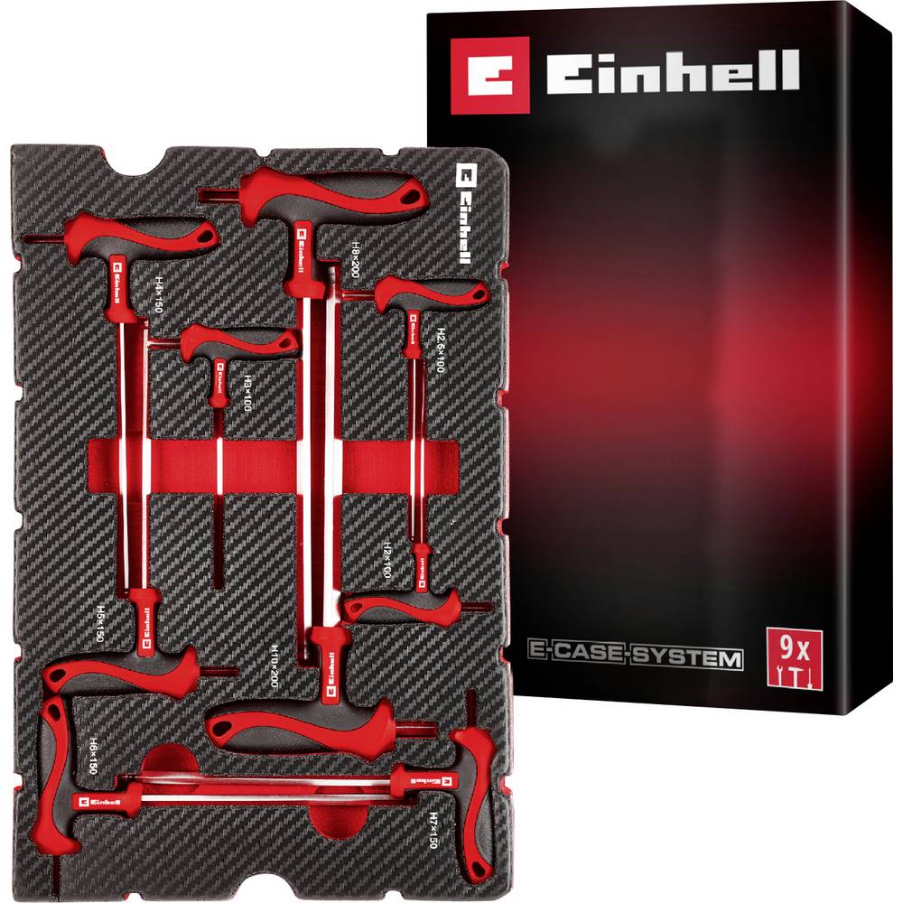 Einhell T-Griff Schraubendreher-Set 9-tlg. Einleger Pad Inlegstuk 9-delig