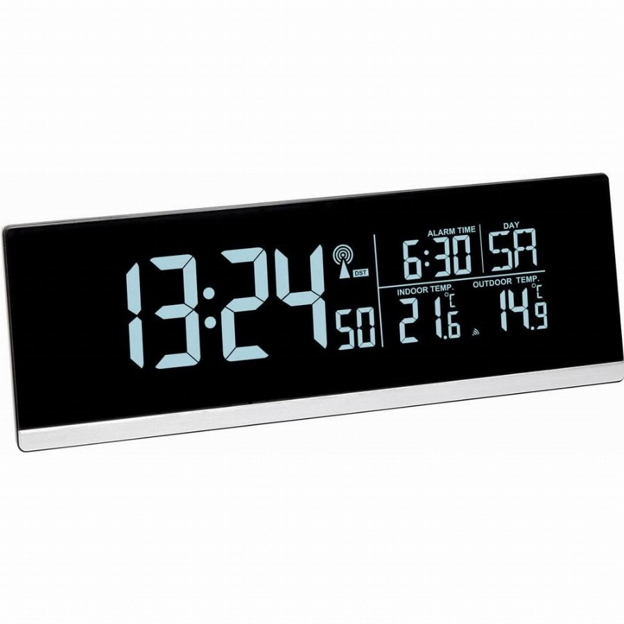 TFA Dostmann 60.2548.01 Wekker Zendergestuurd Zwart Alarmtijden 1 USB-aansluiting