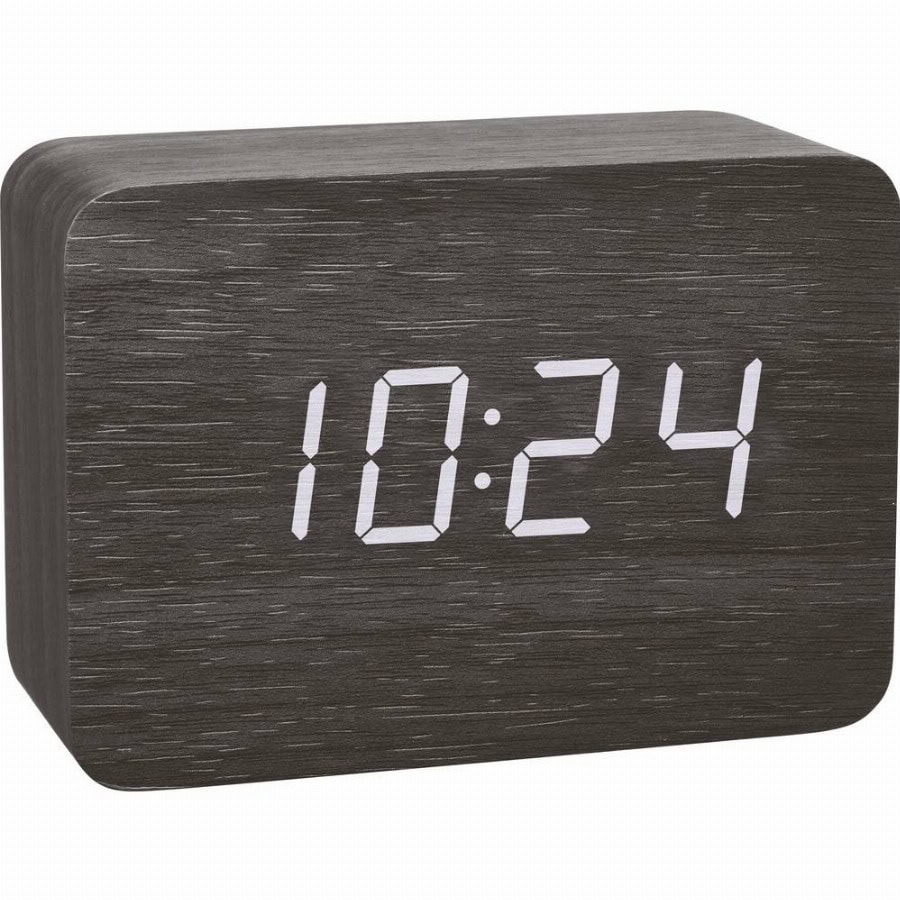 TFA Dostmann 60.2549.01 Wekker Zendergestuurd Hout, Zwart Alarmtijden 1