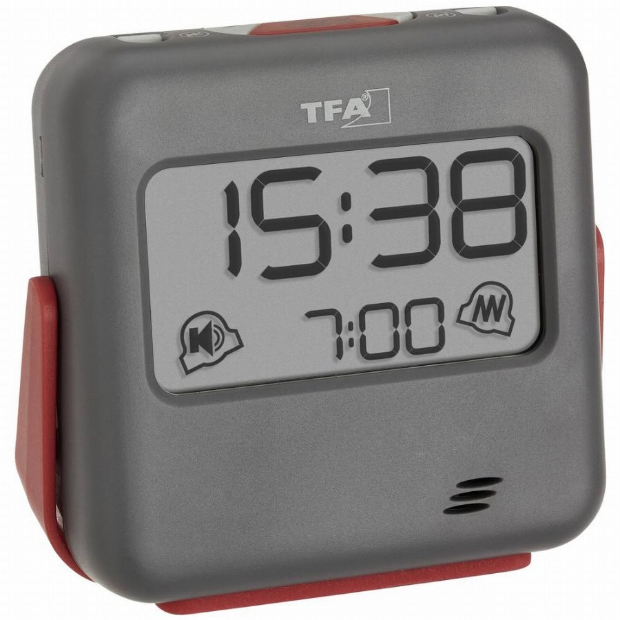 TFA Dostmann 60.2031.10 Kwarts Wekker Grijs Alarmtijden 1