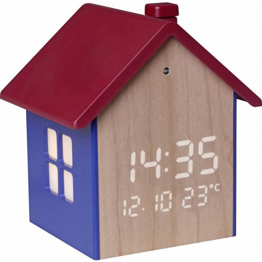 TFA Dostmann 60.2046.06 Wekker Kwarts Blauw, Rood, Hout Alarmtijden 1