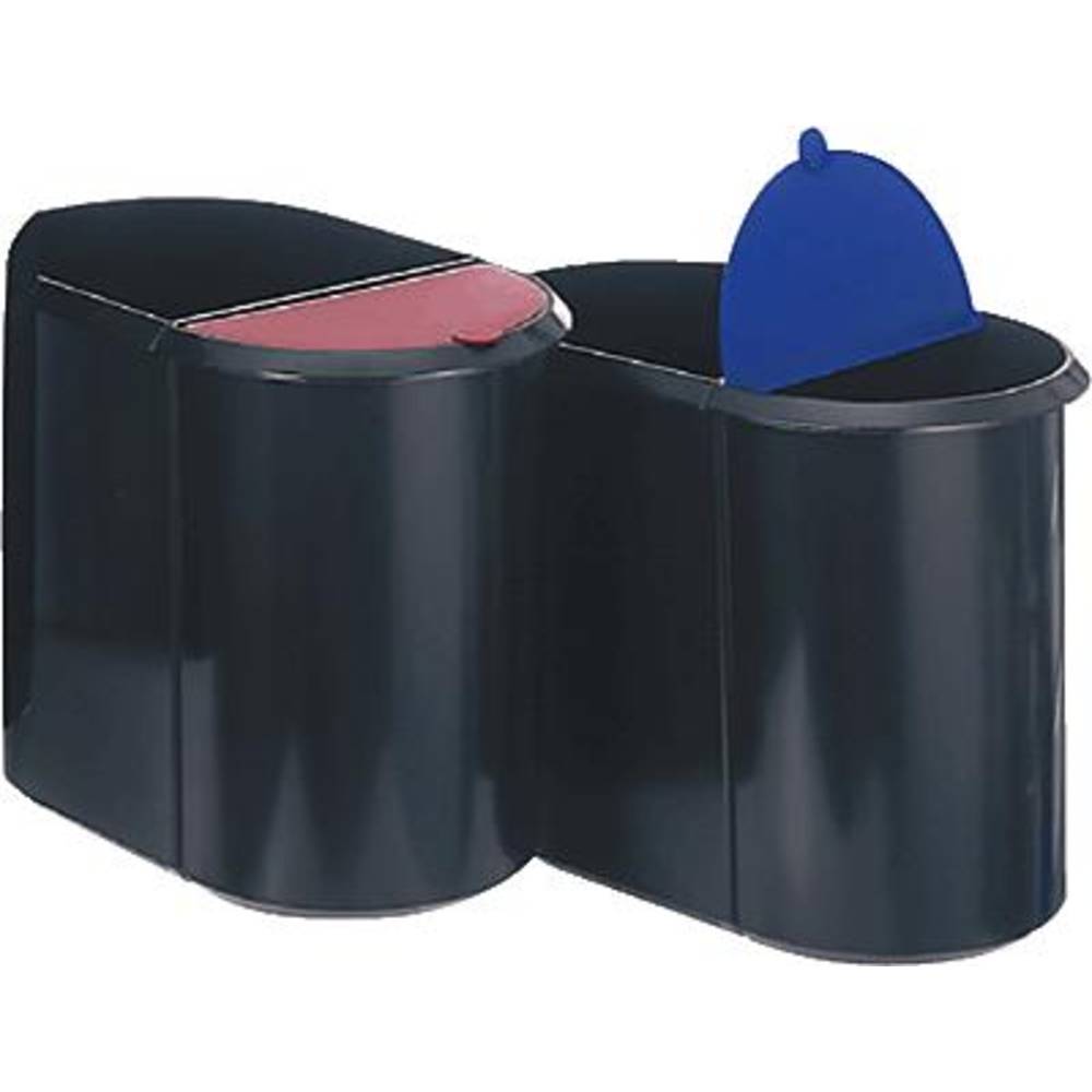 Helit helit Duo System – Papierkorb – 29 L – Mülltrennung H6103993 Prullenbak 29 l (l x b x h) 400 cm x 400 mm x 300 mm Kunststof Zwart, Blauw 1 stuk(s)