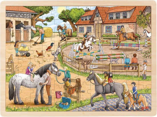 goki houten puzzel manege 96 delen 1