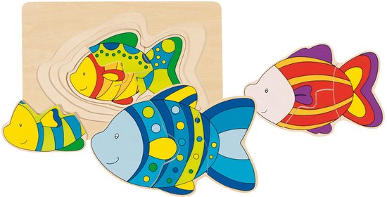 Goki Houten 3-lagen Puzzel Vis 1