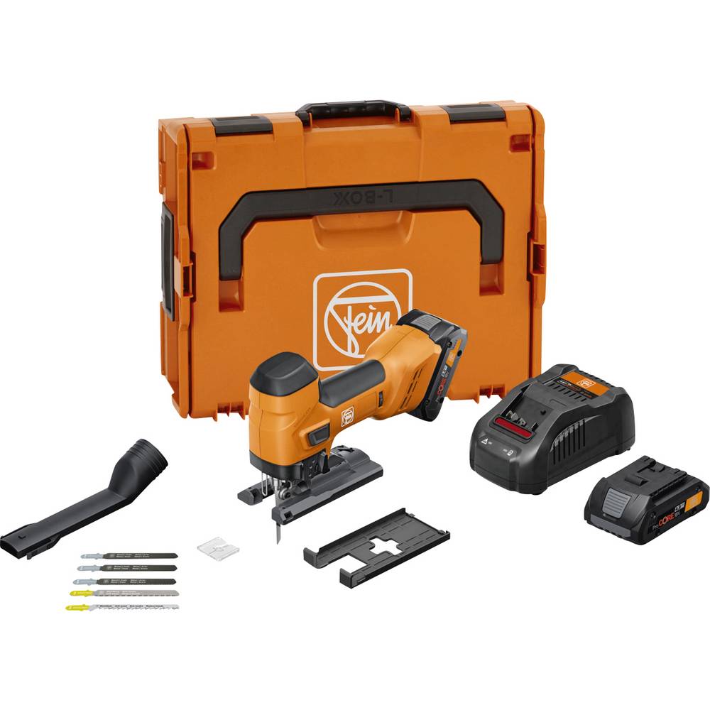 Fein FEIN – F-IRON JIG 26 AS Set Akku-Stichsäge 71360562000 Accu-decoupeerzaag Incl. 2 accus, Incl. lader, Incl. koffer 18 V 4 Ah Aantal meegeleverde accus: 2