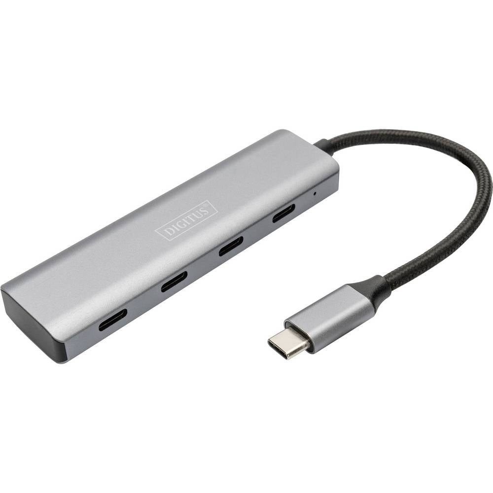 Digitus DA-70246 DA-70246 USB-hub 4 poorten USB-A USB 3.1 Gen1 5 GBit/s Met aluminium behuizing Donkergrijs