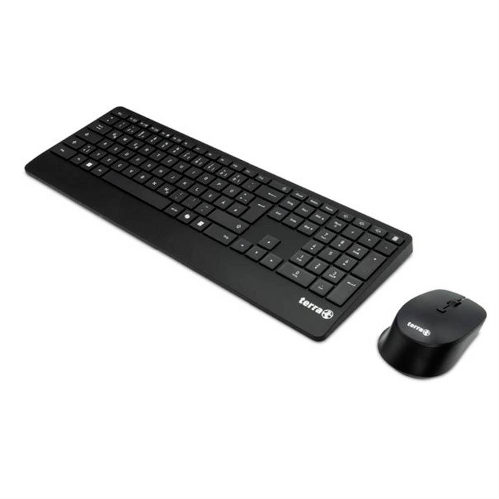 Terra Desktop 4000 Wireless AES (DE) Set met toetsenbord en muis Radiografisch Numeriek toetsenbord, Multimediatoetsen QWERTZ, Duits Zwart