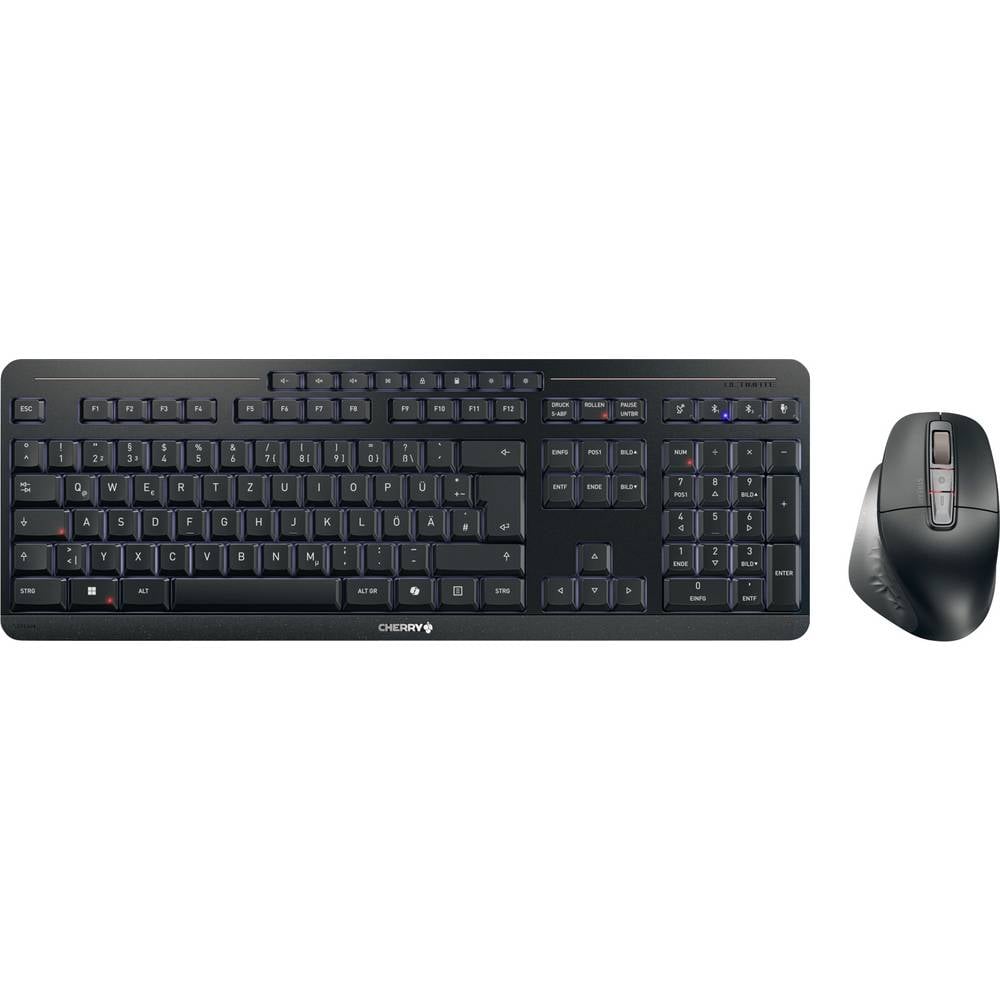 CHERRY STREAM DESKTOP ULTIMATE Set met toetsenbord en muis USB, Radiografisch, Bluetooth Geïntegreerd scrollwiel QWERTZ, Duits Zwart