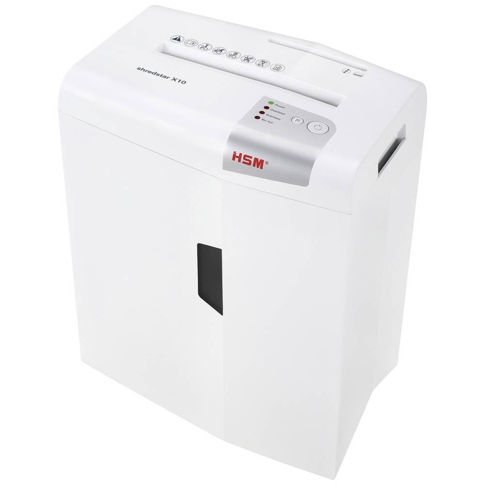 HSM shredstar X10 Papierversnipperaar 10 vellen Cross cut 4.5 x 30 mm P-4 20 l Ook geschikt voor CDs, DVDs, Nietjes, Paperclips, Creditcards