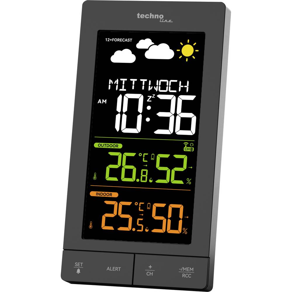 Techno Line WS6458 Draadloos weerstation Aantal sensoren max.: 3 stuk(s)