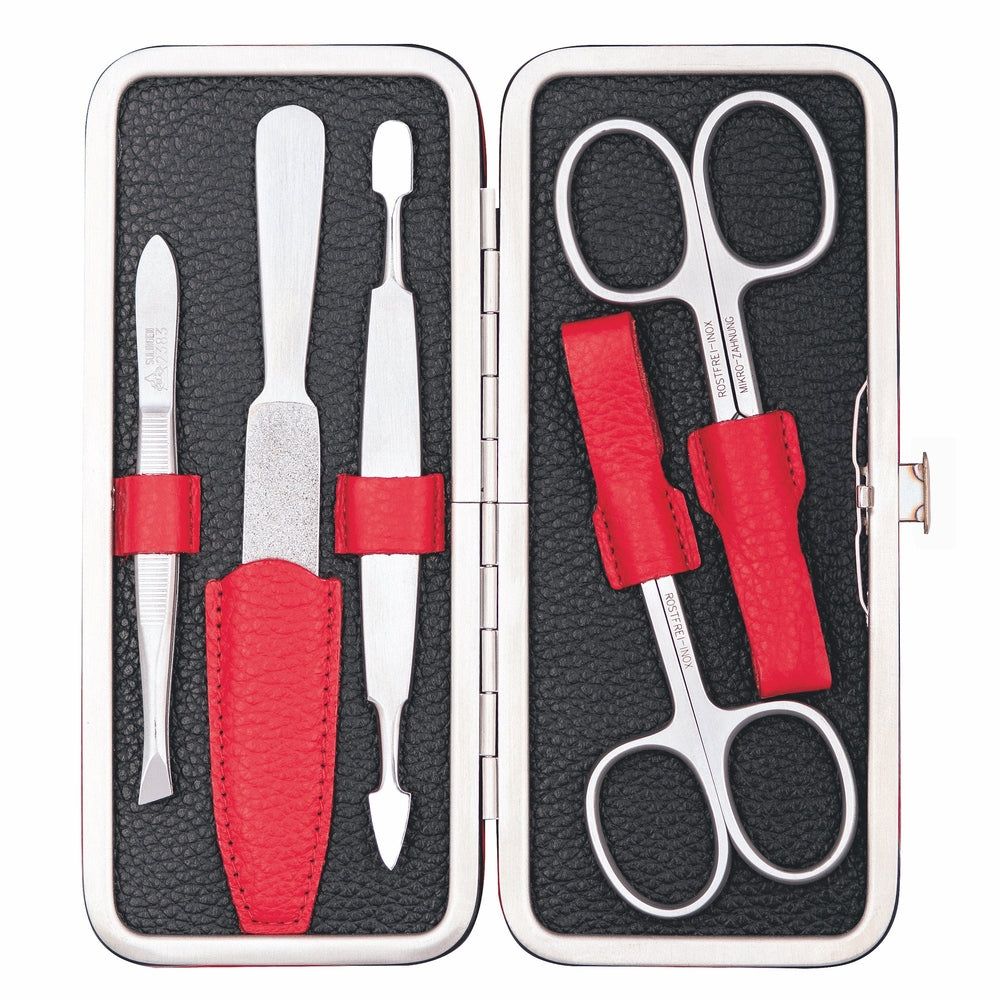 Erbe Solingen Manicure Strijkhoesje Inox Rood Zwart Colorado 1 Set