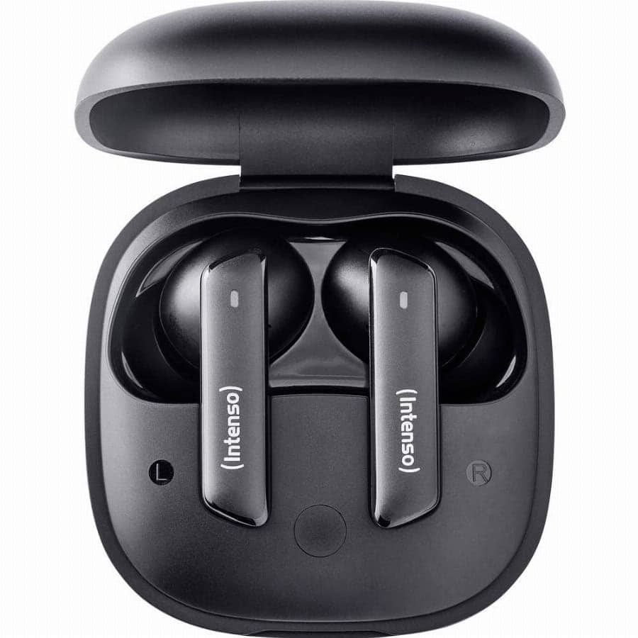 Intenso Buds Pro T500HAE schwarz In Ear oordopjes Bluetooth Zwart Noise Cancelling Waterafstotend Mobiele telefoon