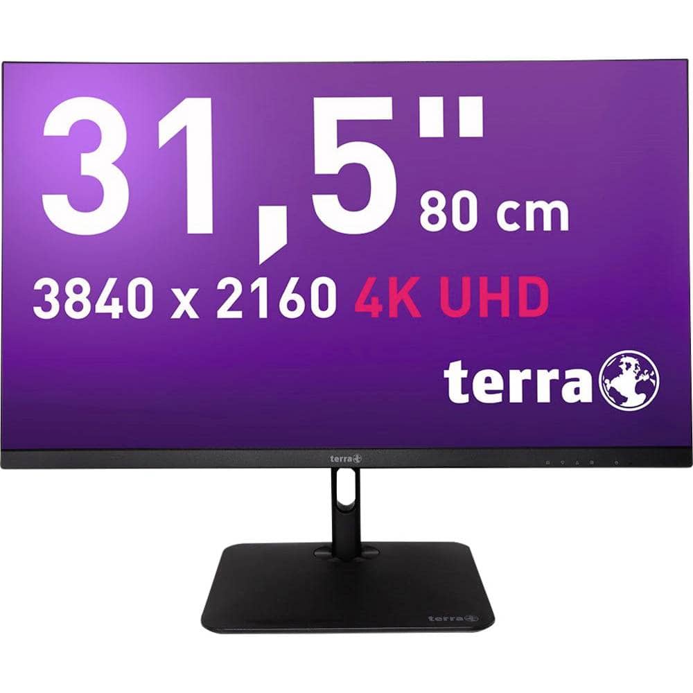 Terra 3295W LCD-monitor Energielabel F (A – G) 80 cm (31.5 inch) 3840 x 2160 Pixel 16:9 5 ms HDMI, DisplayPort, Hoofdtelefoonaansluiting, USB-C, RJ45 IPS LCD