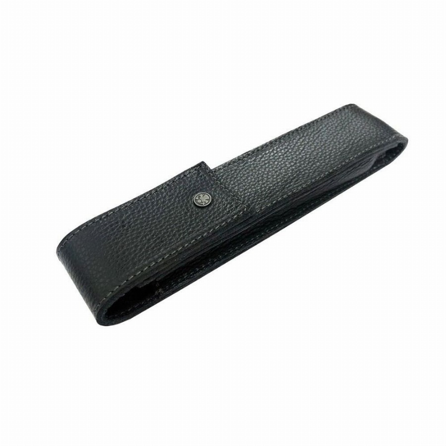 DOVO Solingen Dovo Scheermes Etui – zwart leer 1