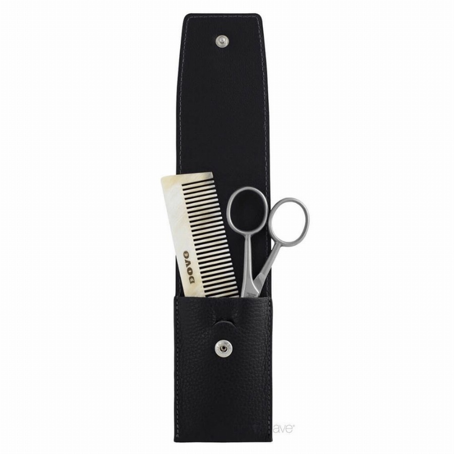 DOVO Solingen Dovo Baard- en Groomingset – 2-delig, zwart leer 1