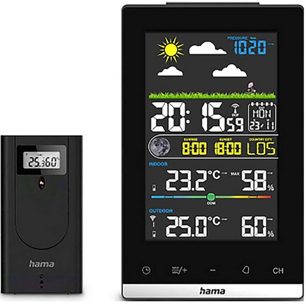 Hama 00222239 Draadloos weerstation Aantal sensoren max.: 3