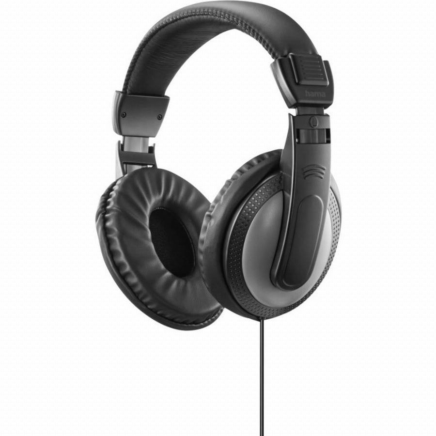 Hama Fernsehkopfhörer ShellTV II, Over-Ear, einseitiges, langes Kabel (6m), SW TV-hoofdtelefoonsysteem Kabel Stereo Zwart, Donkergrijs Volumeregeling Televisie